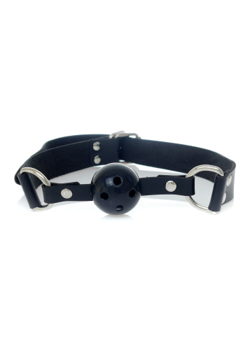 Ball Gag Black - Fetish Boss Series - Кляп с отверстиями (черный)