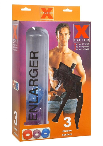 Seven Creations X Factor Enlarger - Вакуумная помпа с дополнительными насадками, 32х7.5 см