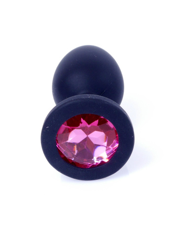 Анальная пробка с кристаллом Jewellery Silicone Black Plug S