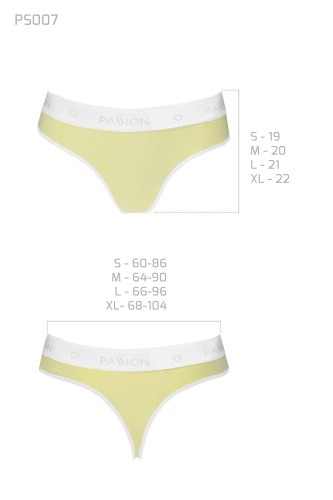 Passion PS007 Panties - Спортивные трусики-стринги, L (жёлтые)