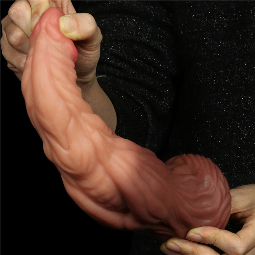 Dual-Layered Silicone Nature Cock 9.5" - Фаллоимитатор, 24.5 см (телесный)