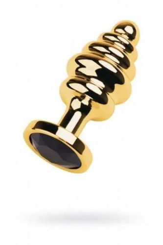 Toyfa - Golden anal plug - золотистая анальная пробка с гладкими валами, 8х3.5 (чёрный)
