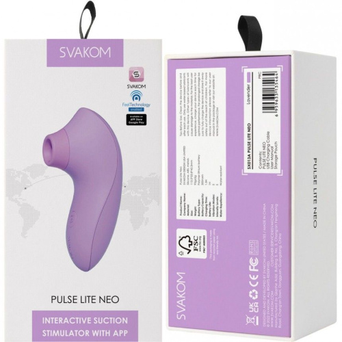 Svakom Pulse Lite Neo - Вакуумный стимулятор, 11х2 см (фиолетовый)