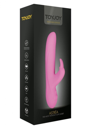 Toy Joy Astrea Rabbit Vibrator - вибратор с функцией вращения, 11х3.5 см