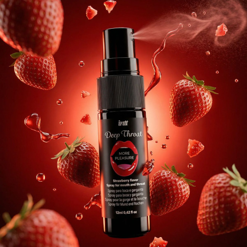 Спрей для глубокого горла Intt Deep Throat Strawberry, 12 мл клубника