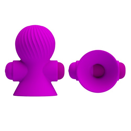 LyBaile Pretty Love Nipple Sucker Purple - Яскраві помпи для сосків з вібрацією, 7.2х4.5 см (фіолетовий) - купити в Києві, Україні