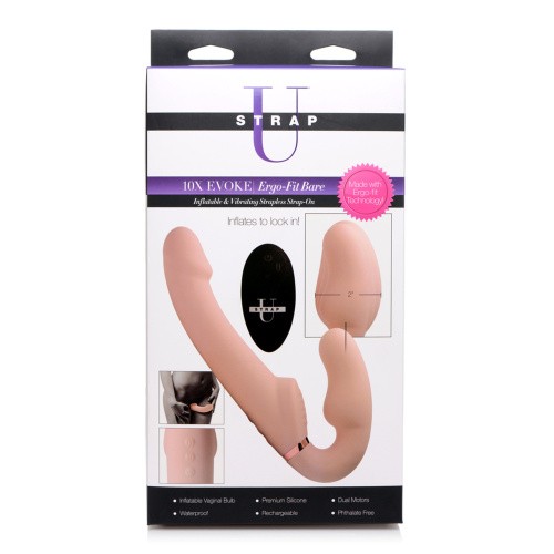 Strap U - World's 1st Remote Control Inflatable Ergo-Fit Strapless Strap-On - безремневой страпон,(телесный) 14.6х3.8см