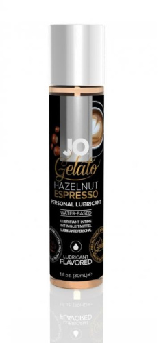 System - JO Gelato Hazelnut Espresso Lubricant - Смазка на водной основе без сахара, парабенов и пропиленга, 30 мл (эспрессо)
