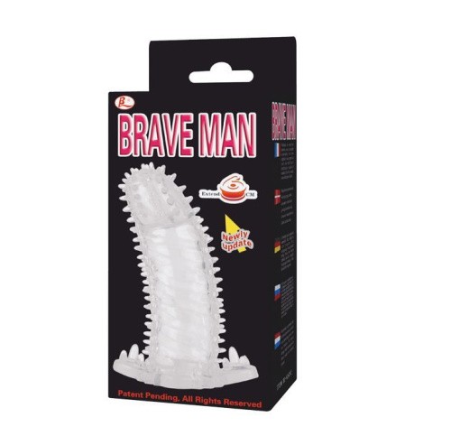 Baile Brave Man Penis Sleeve Crystal - Насадка на член, 14 см (прозрачный)
