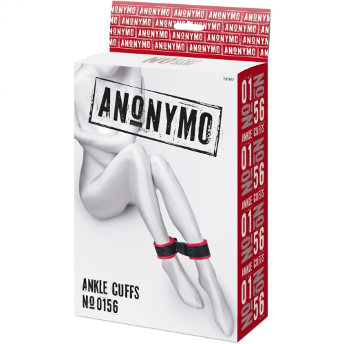 ToyFa Anonymo №0156 - Велюровые оковы на ноги, 29 см (красный)