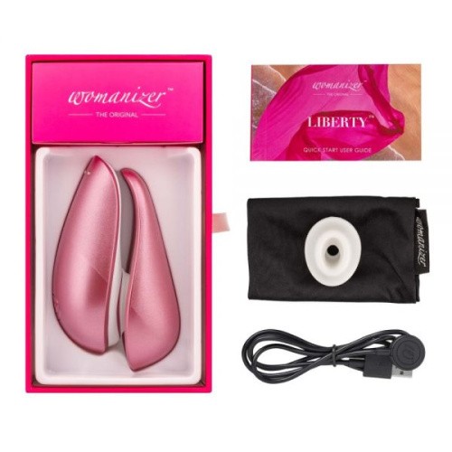 Womanizer Liberty Red Wine + Лубрикант 50 мл - Вакуумный стимулятор клитора, 10.4х5.5 см (бордовый)