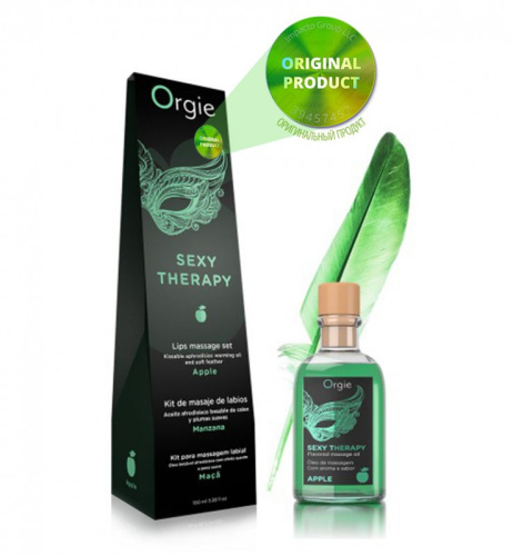 Orgie Sexy Therapy Kissable Apple їстівна олія для масажу поцілунками, 100 мл (зелене яблуко) - купити в Києві, Україні