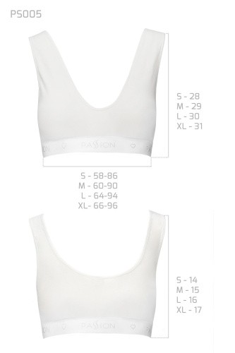 Passion PS005 Top - Спортивный топ из эластичного хлопка, M (белый)