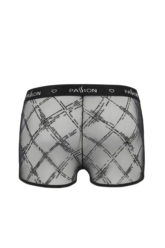 Passion - 032 SHORT JAMES black - Сексуальные полупрозрачные трусы, XXL/XXXL