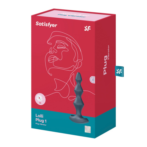 Satisfyer Lolli Plug 1 - Анальная пробка, 14х3,2 см, (серая)