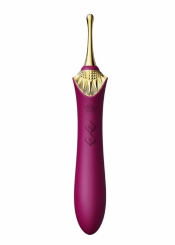 Zalo Bess Pin Point Vibrator - Изысканный вибратор для клитора с насадками, 22х3.3 см (фиолетовый)