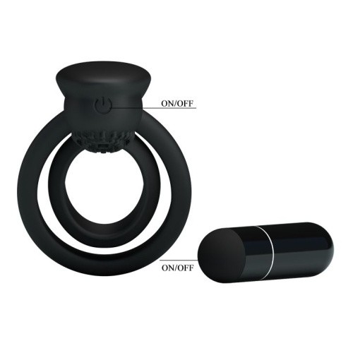 LyBaile Pretty Love Penis Ring Black – виброкольцо, 10.5х2.5 см (черный)