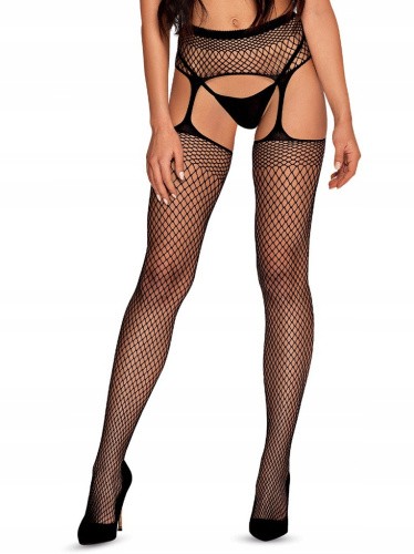 Obsessive Garter S815 - Колготки з імітацією панчох, S-L (чорний) - купити в Києві, Україні