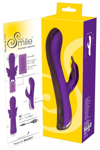 Sweet Smile Rechargeable Rotating Vibrator - вибратор кролик с функцией вращения, 23х4.1 см