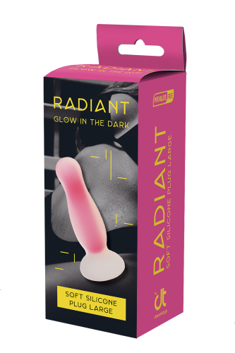 Radiant Glow In The Dark Soft - Анальная пробка, 14,5 см (розовый)