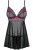 Obsessive Tulia babydoll - сексуальный бэби долл, S/M (чёрный)