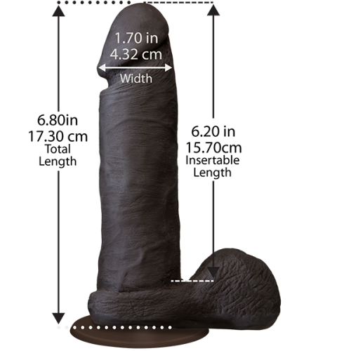 Doc Johnson The Realistic Cock 6 inch Black - фаллоимитатор, 17.3х4.3 см (коричневый)