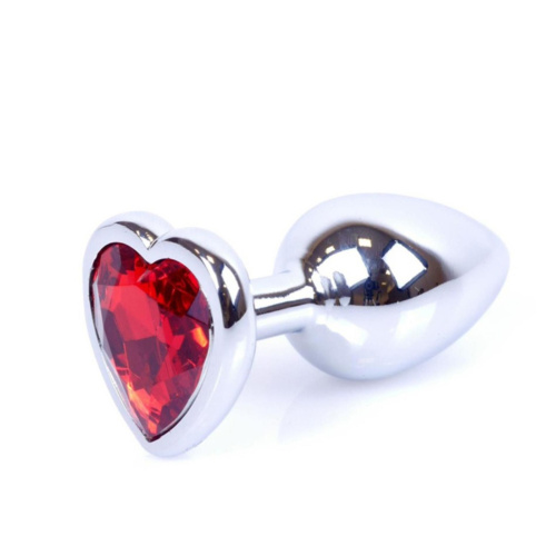 Анальная пробка с камнем B-Series Jewellery Silver Heart Plug