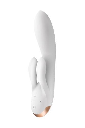 Satisfyer Double Flex - Вибратор-кролик с тремя моторчиками, 20.1х4.6 см (белый)