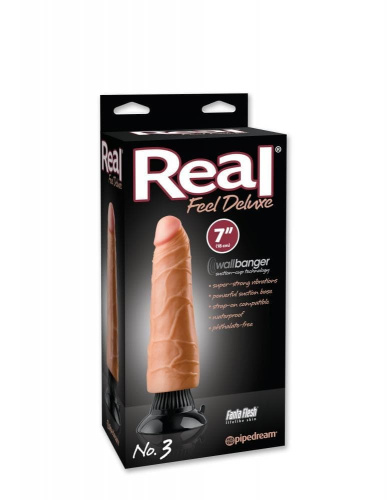 Pipedream Real Feel Deluxe №3 - Вибратор, 18.5х5.3 см