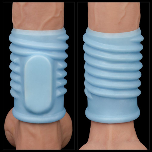 LoveToy Vibrating Spiral Knights Ring - вібронасадка на член, 10 см (блакитний) - купити в Києві, Україні