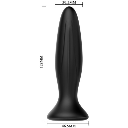 LyBaile Mr.Play Vibrating Butt Plug Black - Анальная пробка с вибрацией, 12.8х3.1 см (чёрный)
