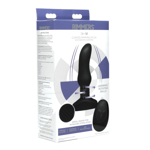 Rimmers Slim M Rimming Plug - Анальная пробка с вибрацией, 13,9 (черный)