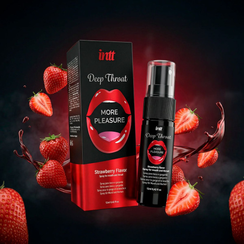 Спрей для глубокого горла Intt Deep Throat Strawberry, 12 мл клубника