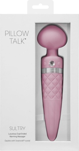 Pillow Talk Sultry Pink - вибромассажер с ротацией и подогревом, 21х2.8 см (розовый)