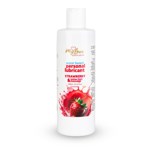 2в1 лубрикант и массажный гель - MyLove Aroma Series Intim&Massage Strawberry, 300 мл