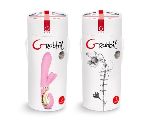 Gvibe Grabbit - вибратор-кролик с тремя моторчиками, 18х3.5 см (розовый)