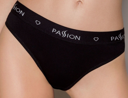 Passion PS004 Panties black трусики-слипы из хлопка с эластаном, L (чёрный)