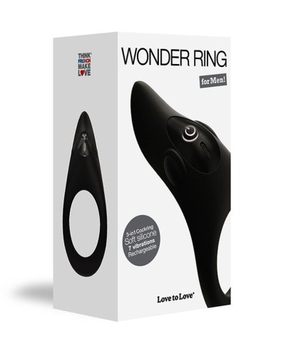 Love To Love Wonder Ring - виброкольцо, 14х5 см (черный)