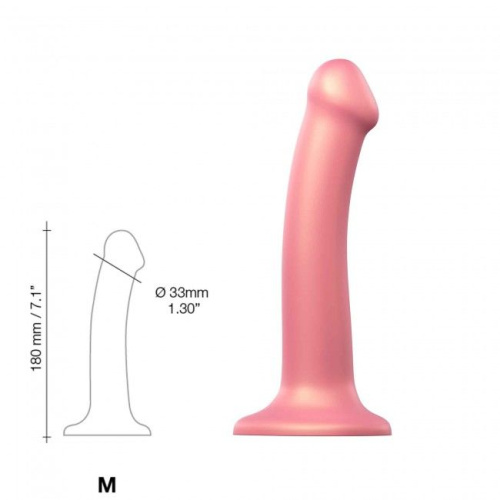 Strap-On-Me Mono Density Dildo Rose M - насадка для страпона,  18х3.3 см