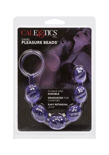 California Exotic Novelties Swirl Pleasure Beads - анальные бусы, 18х2 см (фиолетовый)