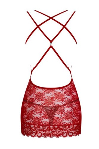Комплект Obsessive 860-CHE-3 chemise (Красный, L/XL)