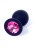Boss Silikon Plug Jewellery Black Medium - Анальная пробка с кристаллом, 8х3.5 см (черный с розовым)