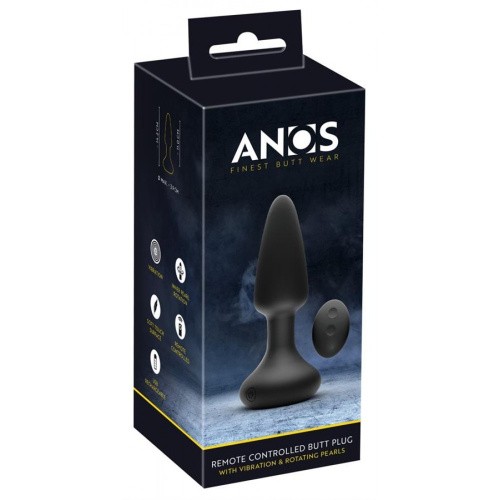 Orion Anos Finest Butt Plug Wear - Анальная пробка с вибрацией и дистанционным управлением, 14.2х3.9 см (чёрный)