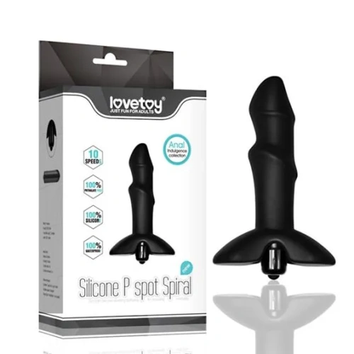 LoveToy Anal Indulgence Collection P Spot Spiral - Анальная пробка, 13х4.5 см (черный)