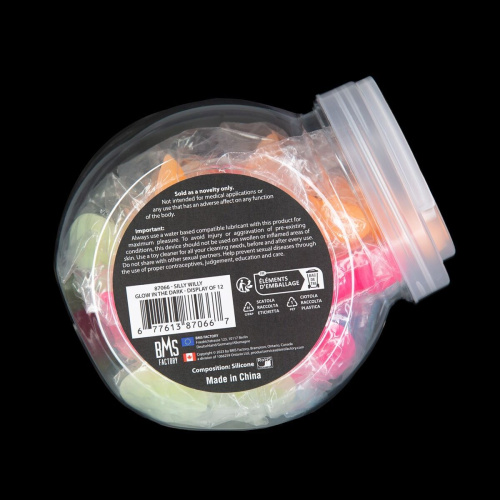Набор фаллоимитаторов ADDICTION Silly Willy Glow in the Dark, 4 цвета, 12 шт, 8,4 см