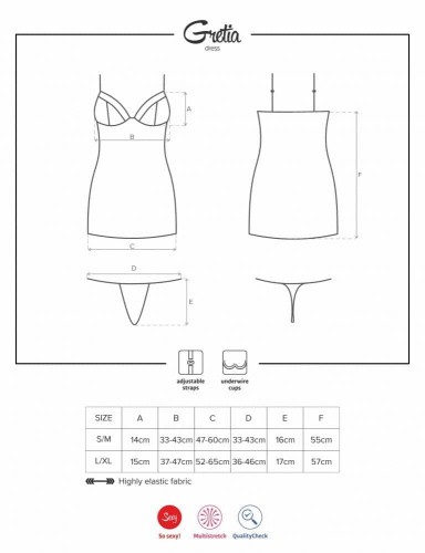 Эротическое платье Obsessive Gretia dress (L/XL)