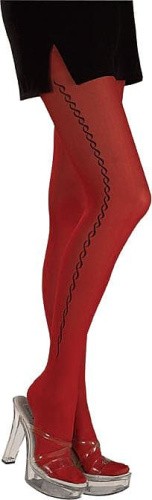 Rubies - Яркие колготки с принтом, S-L (красный)