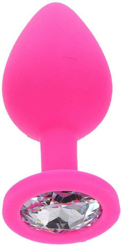 Toy Joy Medium Diamond Booty Jewel - Пробка анальная, 8х3.5 см (розовая)