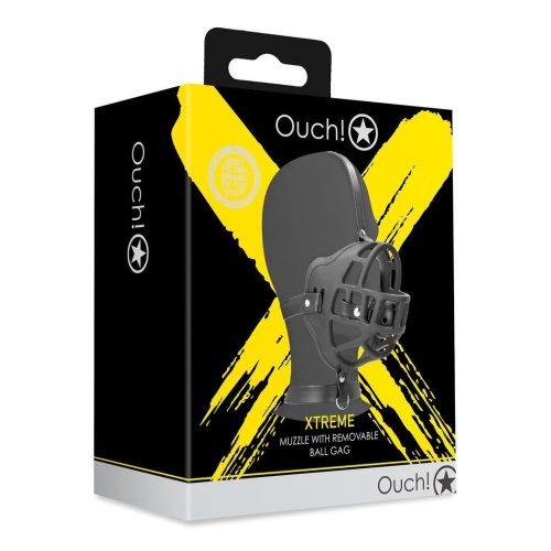 Маска-намордник з кляпом - Ouch! Xtreme Muzzle with Removable Ball Gag