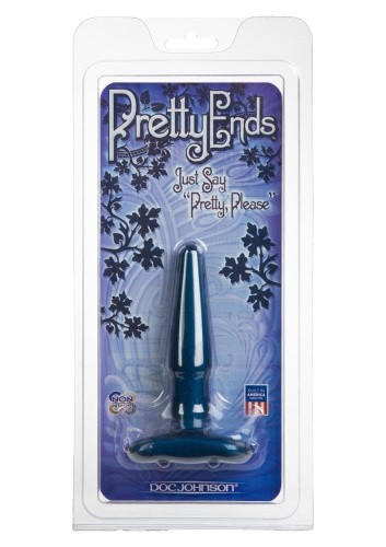 Doc Johnson Pretty Ends Iridescent Plug - Анальная пробка, 11х2,5 см (синий)